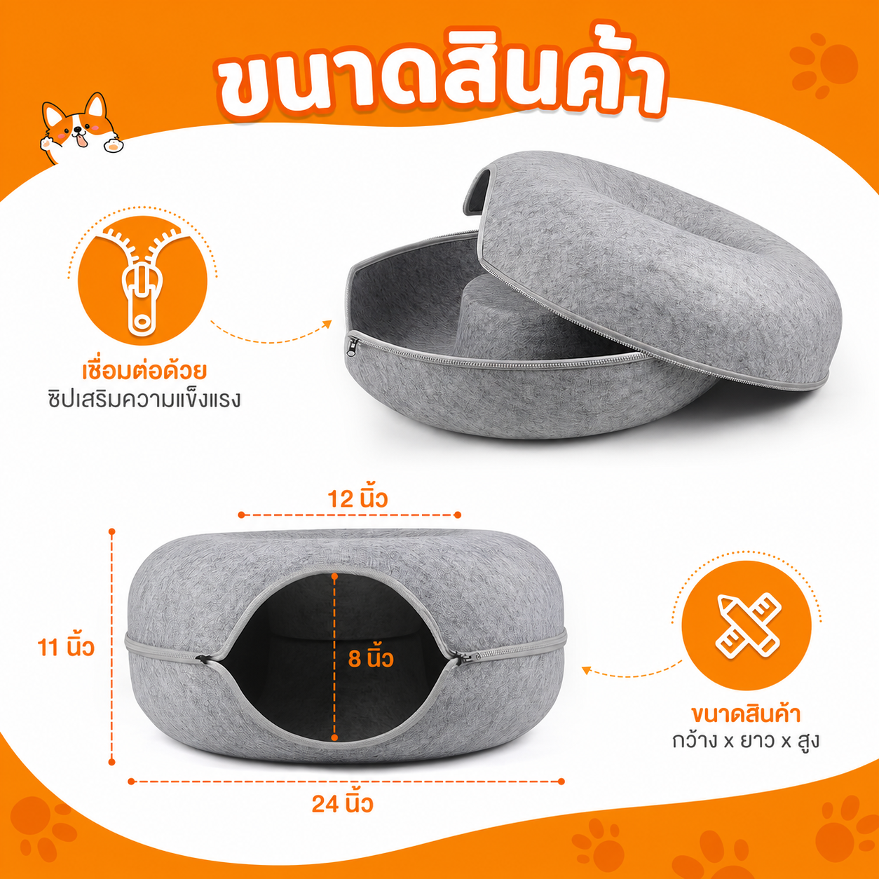 บ้านแมวทรงโดนัท 2-in-1 โปร 1 แถม 1